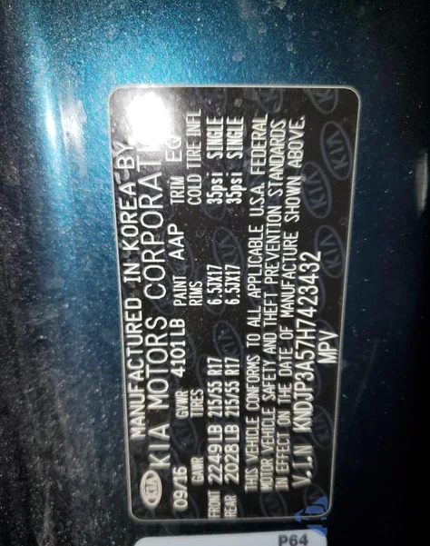 2017 Kia Soul + из США, поврежденный, VIN 423432